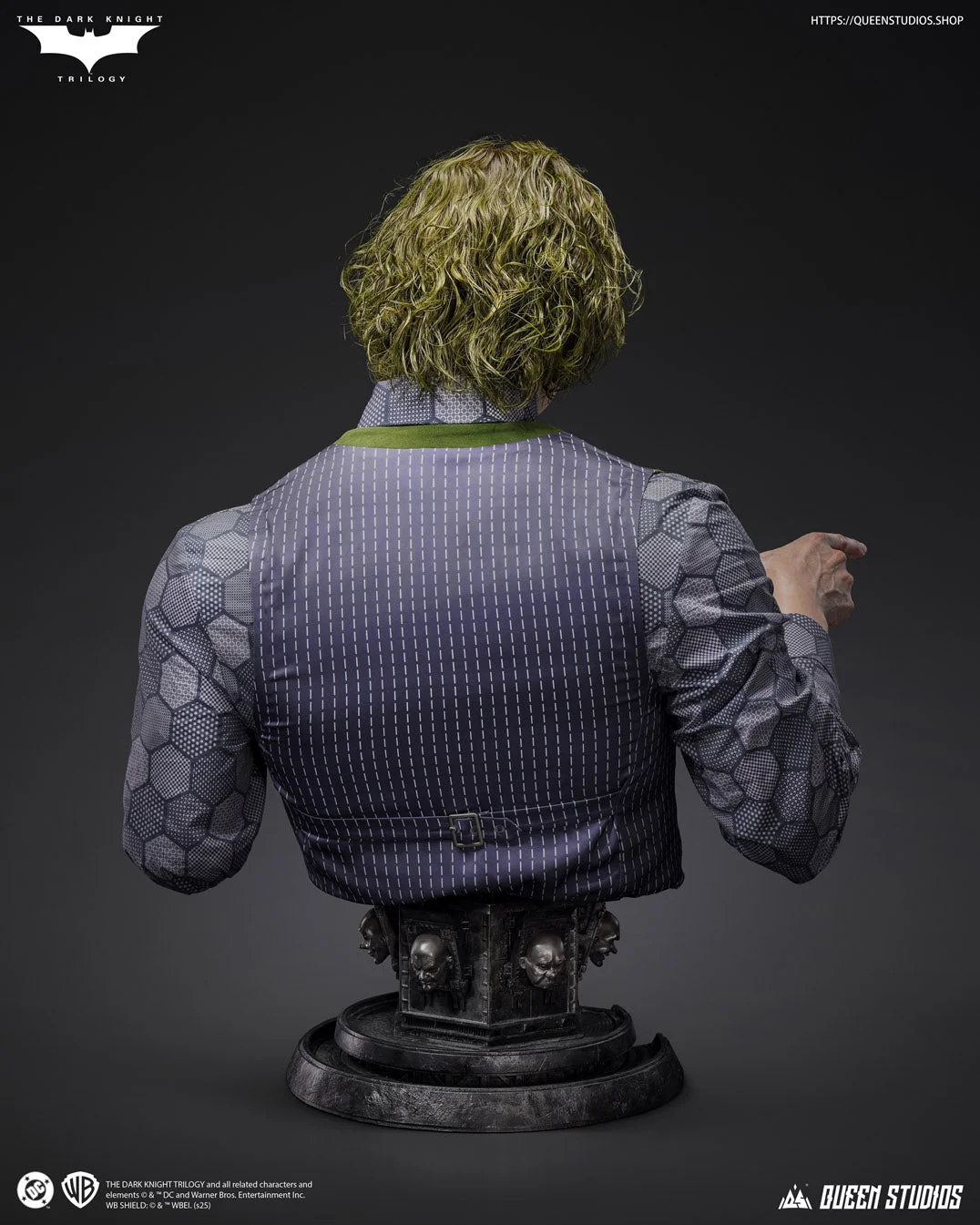 Queen Studios《蝙蝠俠:黑暗騎士》小丑(The Joker)1/1 矽膠半身胸像 細節展示 (2)