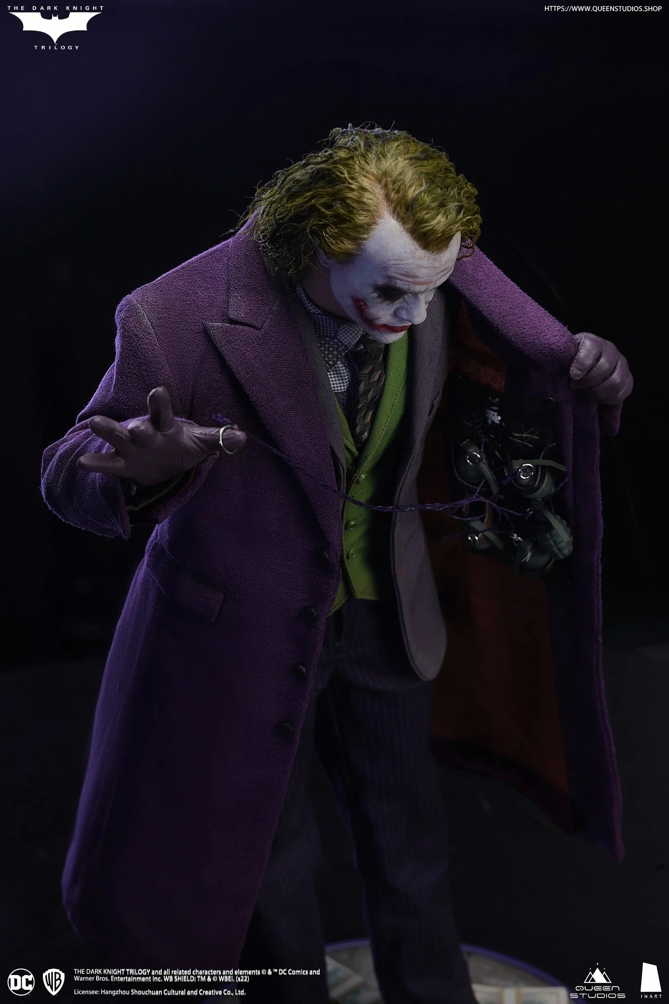 INART《蝙蝠俠：黑暗騎士》希斯·萊傑 小丑（The Joker）1/6 收藏級可動人偶（高級植髮版） 細節展示 (6)