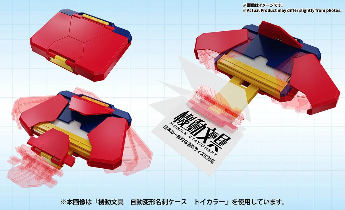 BANDAI SPIRITS《機動文具》自動變形名片盒標準配色!商務破冰的機關質感完成品 細節特寫
