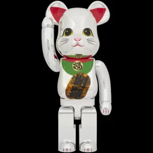 MEDICOM TOY BE@RBRICK 招財貓「開運 銀電鍍 發光」1000% 潮流藝術熊：旗艦工藝完全評測
