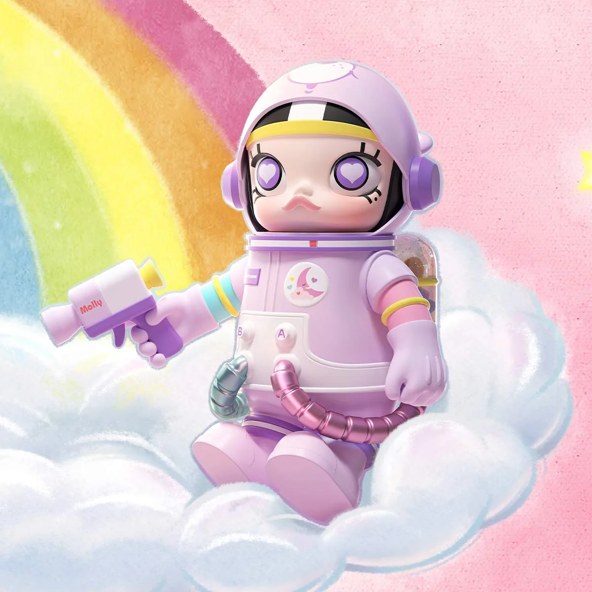 Pop Mart MEGA 珍藏系列 1000% SPACE MOLLY Hello, Moon 旗艦巨型潮玩雕像 細節特寫
