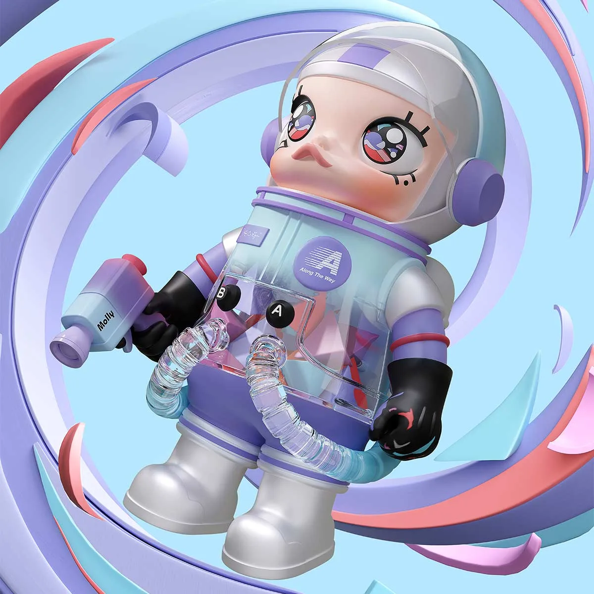 Pop Mart MEGA 珍藏系列 1000% SPACE MOLLY Hello, Moon 旗艦巨型潮玩雕像 細節特寫