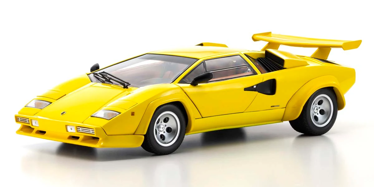 Kyosho 1/18 藍寶堅尼 Lamborghini Countach LP400 經典黃 全開合金車模 展示 (1)