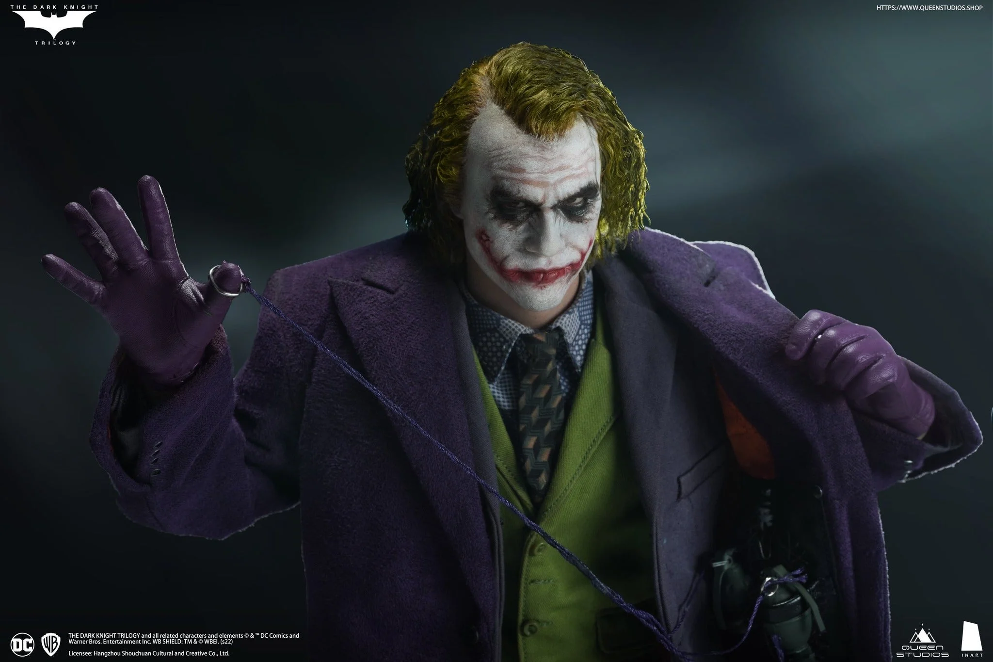 INART《蝙蝠俠：黑暗騎士》希斯·萊傑 小丑（The Joker）1/6 收藏級可動人偶（高級植髮版） 細節展示 (7)