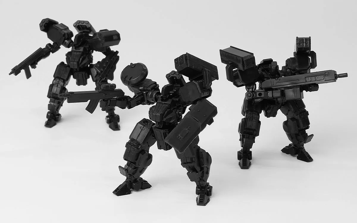 threezero《機甲戰線》1/100「副爪 匿蹤黑+武器組」組裝模型登場,6公分迷你機體藏16處可動! 細節特寫